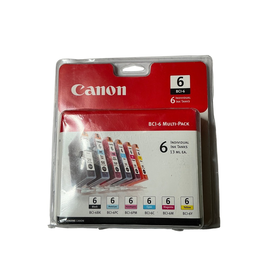 Canon BCI 6 Multi Pack Individual Ink Tanks 6 Colors‎ Genuine